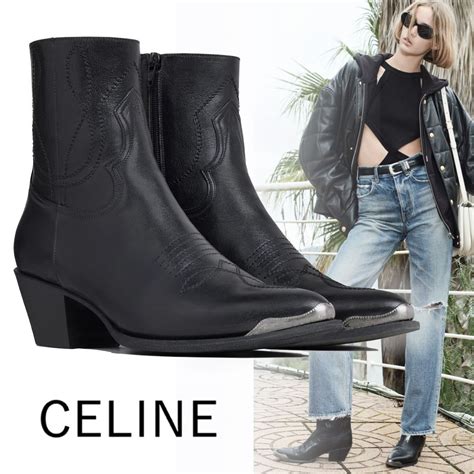 celine leather boot|Celine western boots.